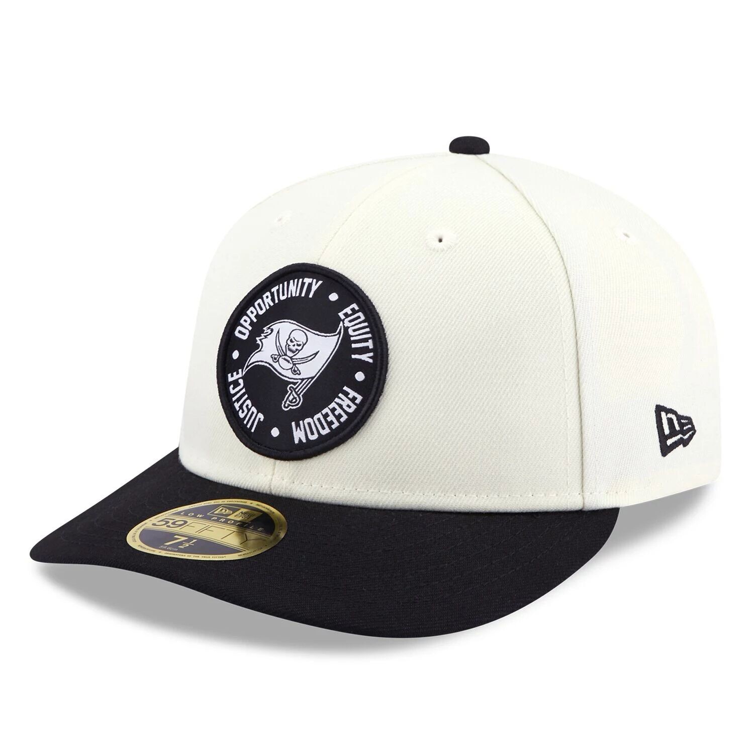 

Мужская кепка New Era кремового/черного цвета Tampa Bay Buccaneers 2022 Inspire Change 59FIFTY Низкопрофильная приталенная шляпа