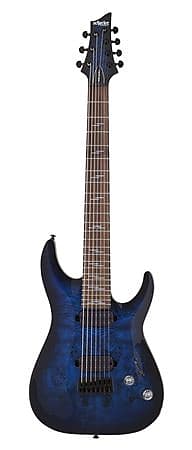 электрогитара schecter omen elite 6 see thru blue burst Электрогитара Schecter Omen Elite-7 Electric Guitar See Thru Blue Burst