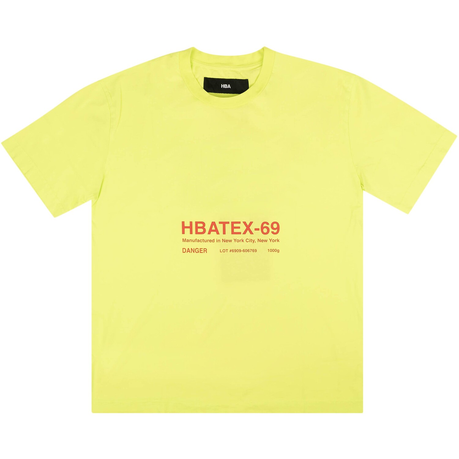 

Футболка Hood By Air HBATEX с короткими рукавами, цвет Лайм
