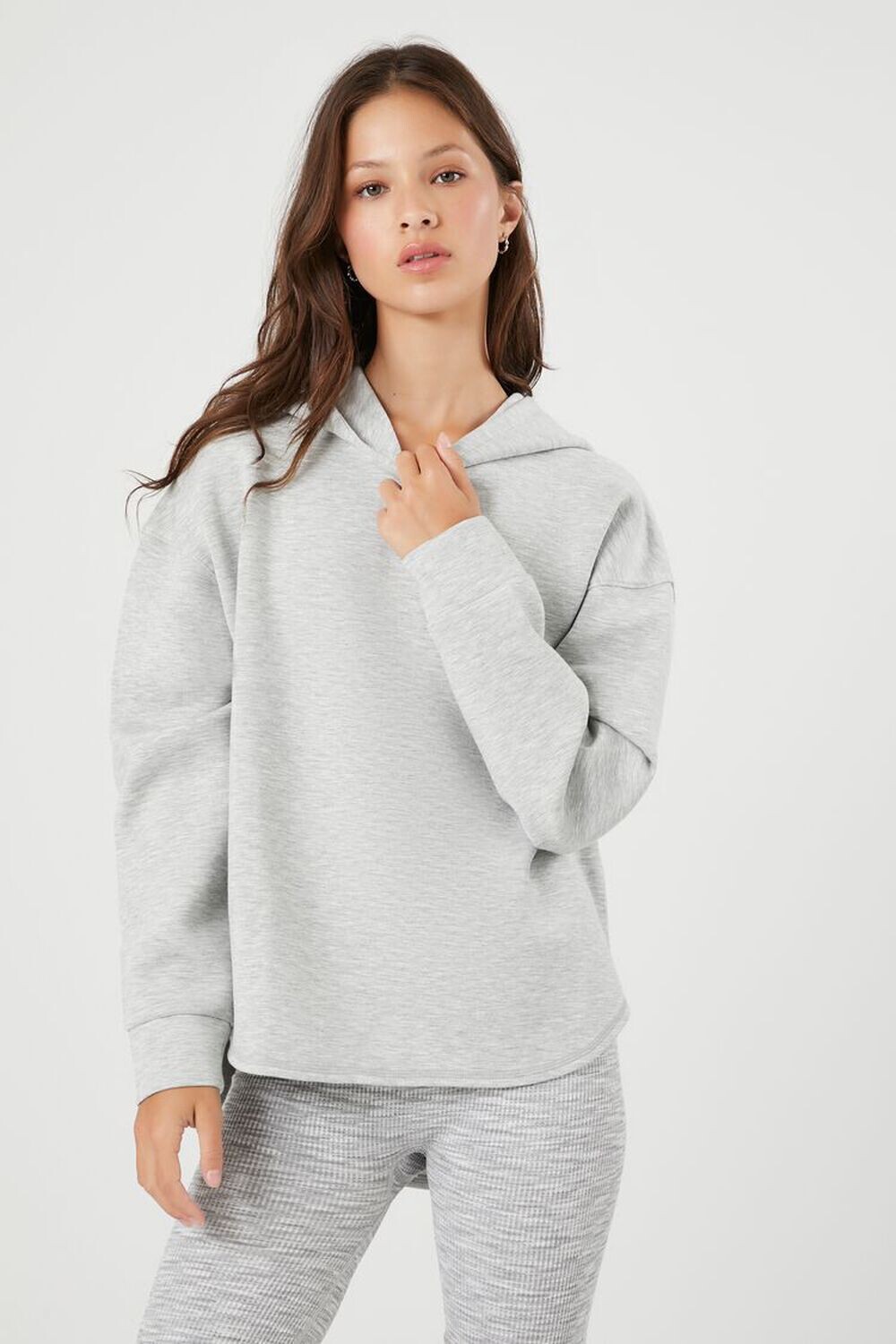 

Толстовка Scuba Knit с дельфиновым краем Forever 21, серый