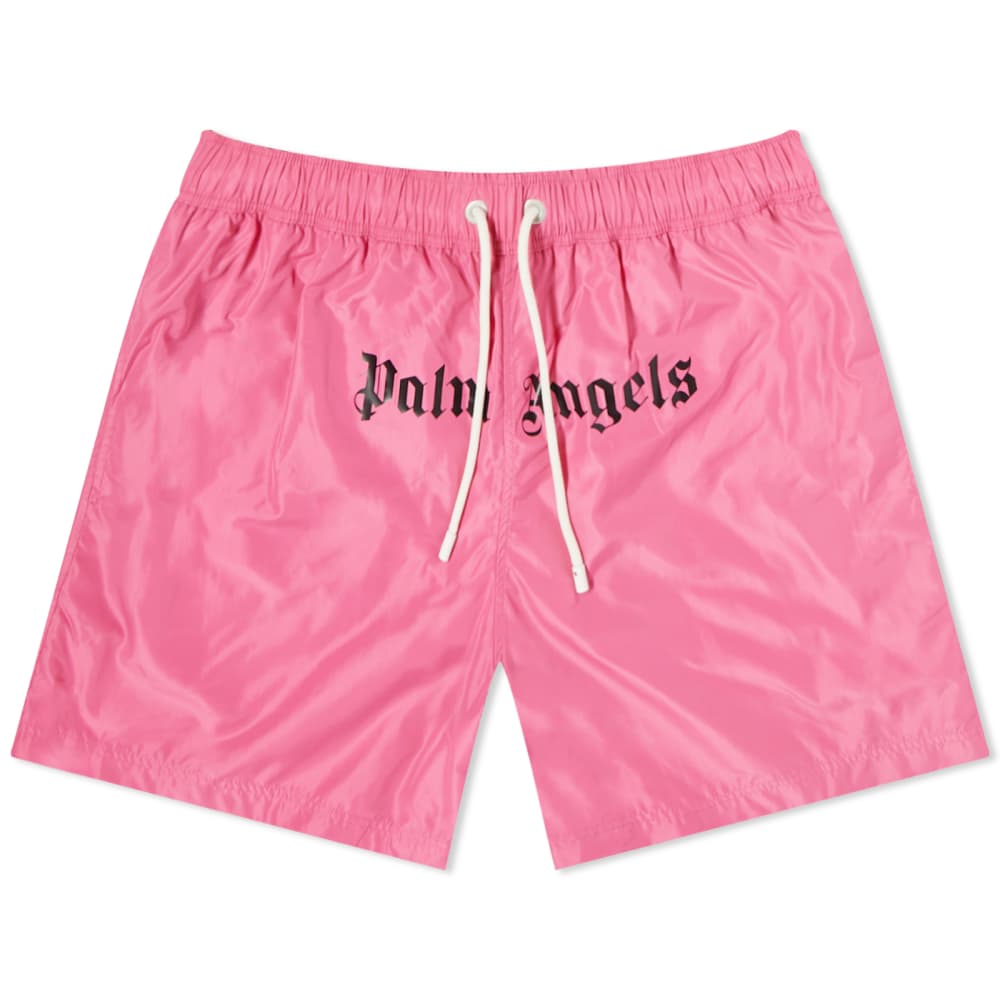 Шорты для плавания с логотипом Palm Angels, фуксия шорты для плавания с логотипом palm angels фуксия