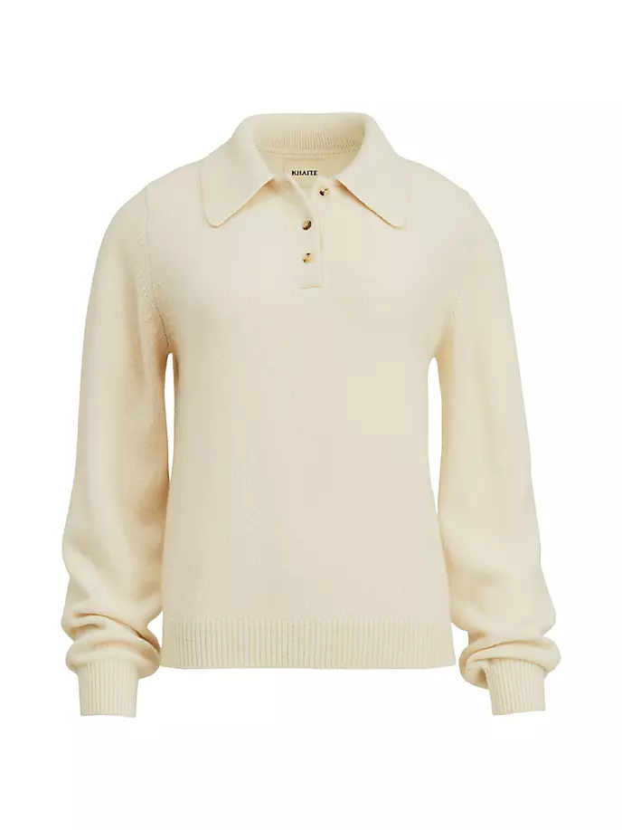 цена Кашемировый свитер-поло Joey Khaite, цвет magnolia