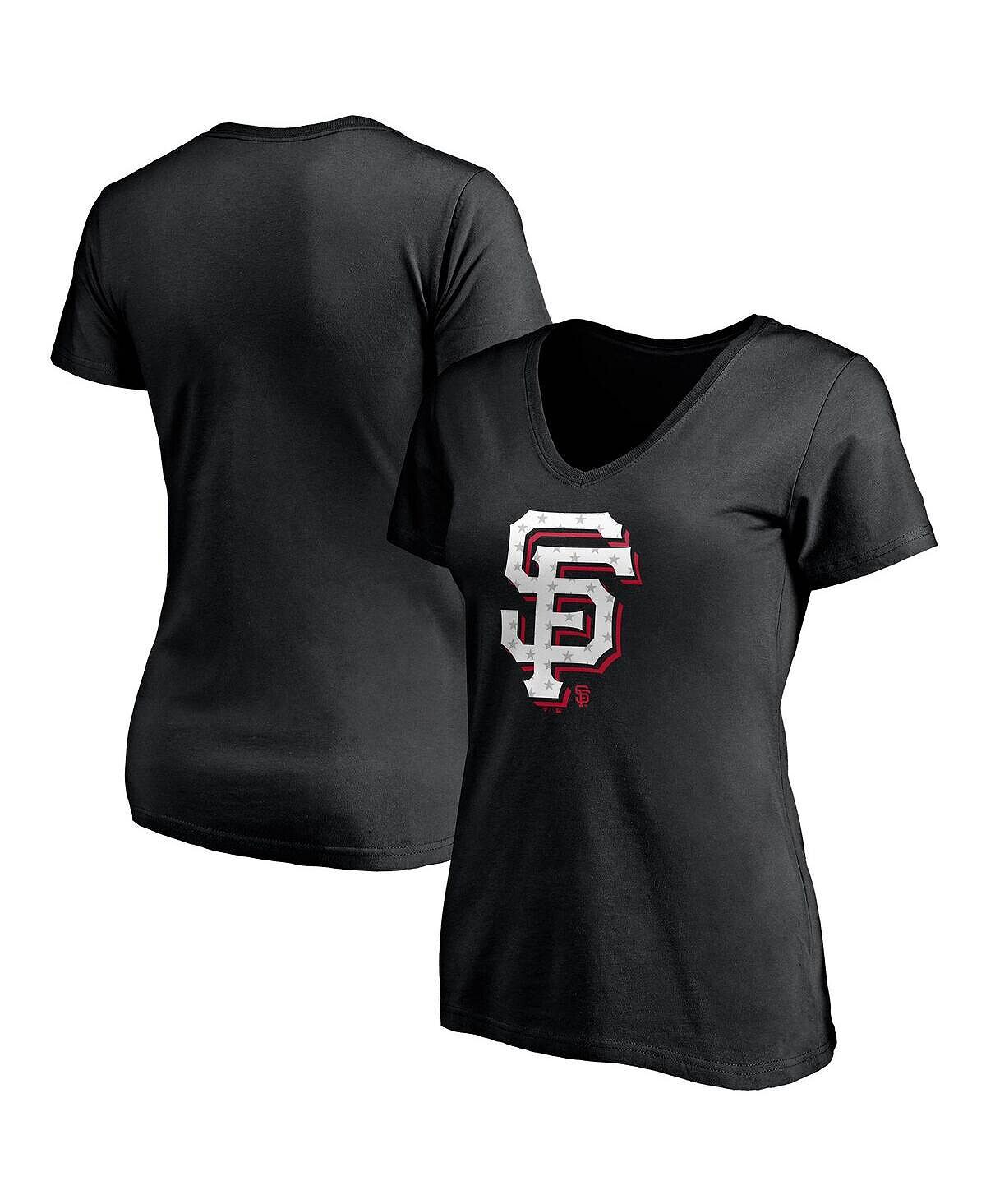 

Женская фирменная черная красно-белая футболка San Francisco Giants с v-образным вырезом Team Fanatics, черный