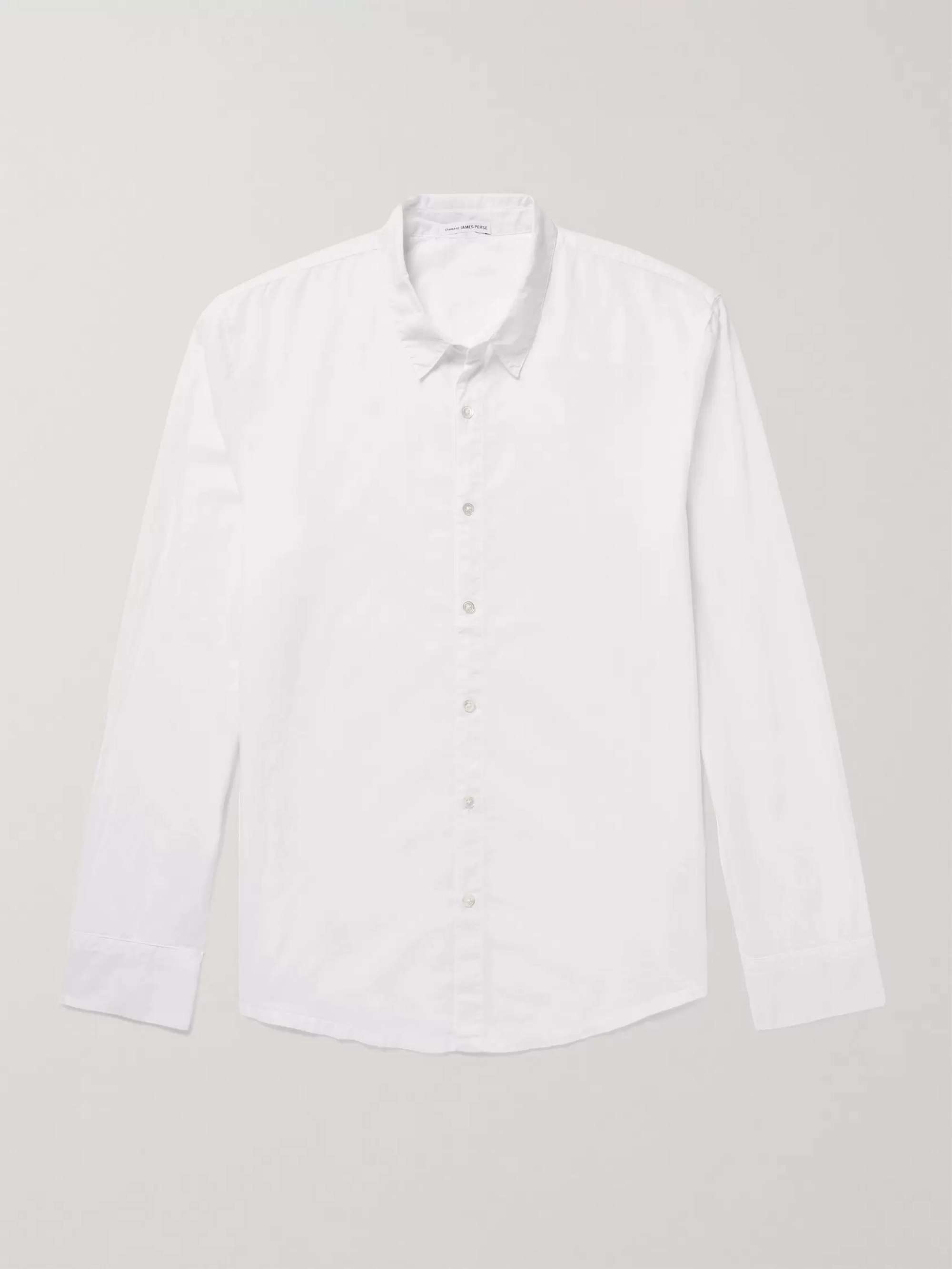 Рубашка из хлопка и поплина JAMES PERSE, белый цена и фото