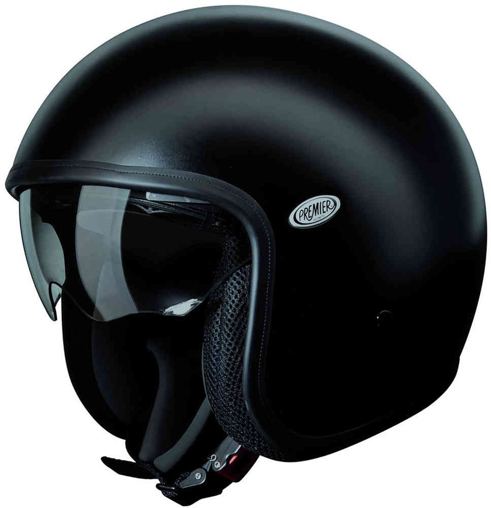 Винтажный реактивный шлем U9 Premier, черный мэтт