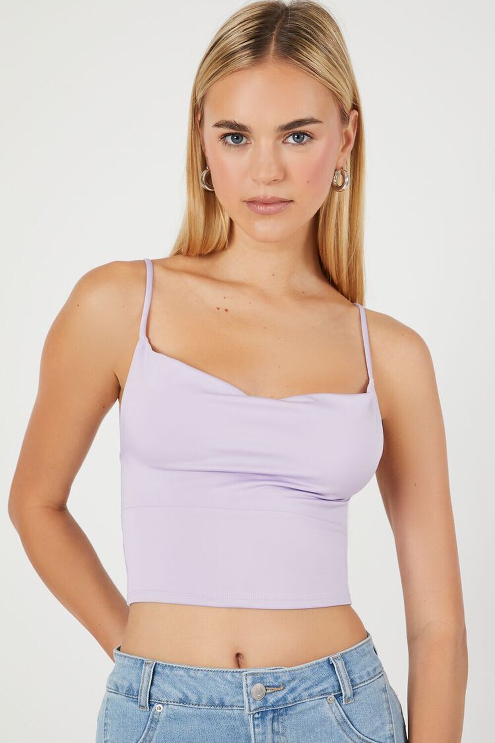 

Укороченная майка с завязками на спине Forever 21, лавандовый