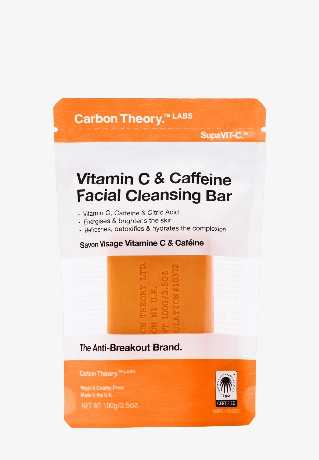 

Очищающее средство Vitamin C Cleansing Bar Carbon Theory, цвет orange