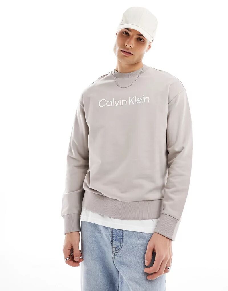 

Бежевая толстовка с логотипом Calvin Klein Hero Comfort
