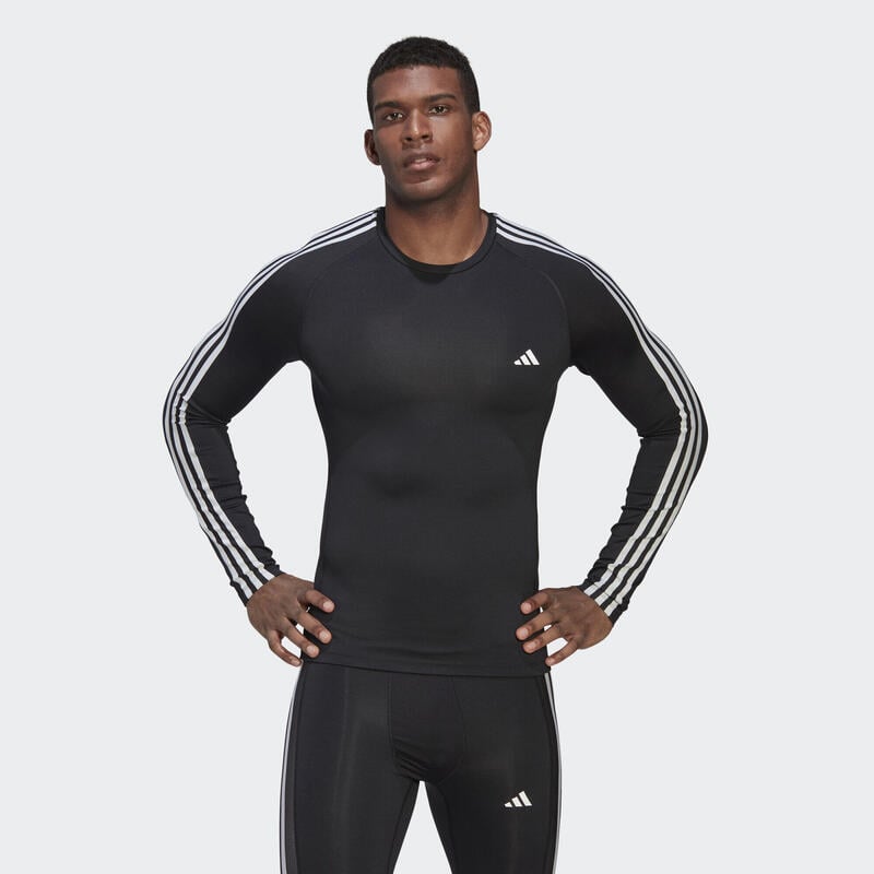 

Тренировочная футболка с 3 полосками Techfit с длинными рукавами ADIDAS, цвет schwarz