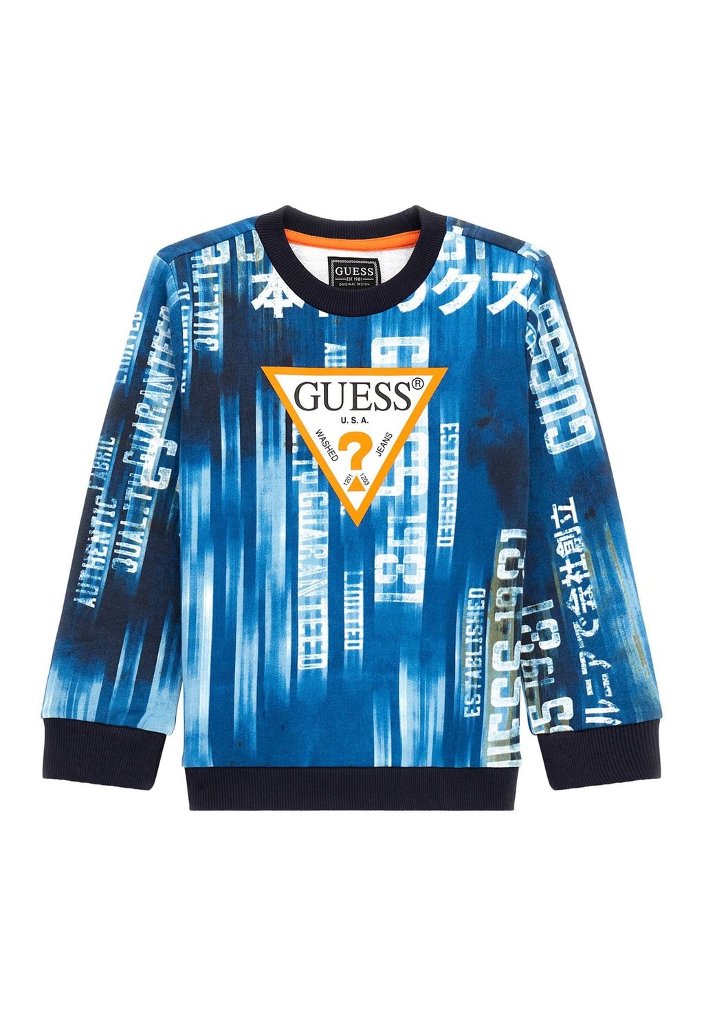 

Свитшот Guess, цвет mehrfarbig grundton blau