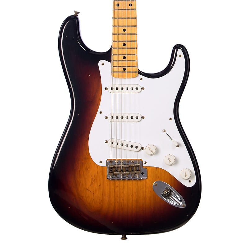 

Электрогитара Fender Custom Shop Limited Edition 70th Anniversary 1954 Stratocaster Journeyman Relic - Wide Fade 2 Tone Sunburst - Electric Guitar NEW!