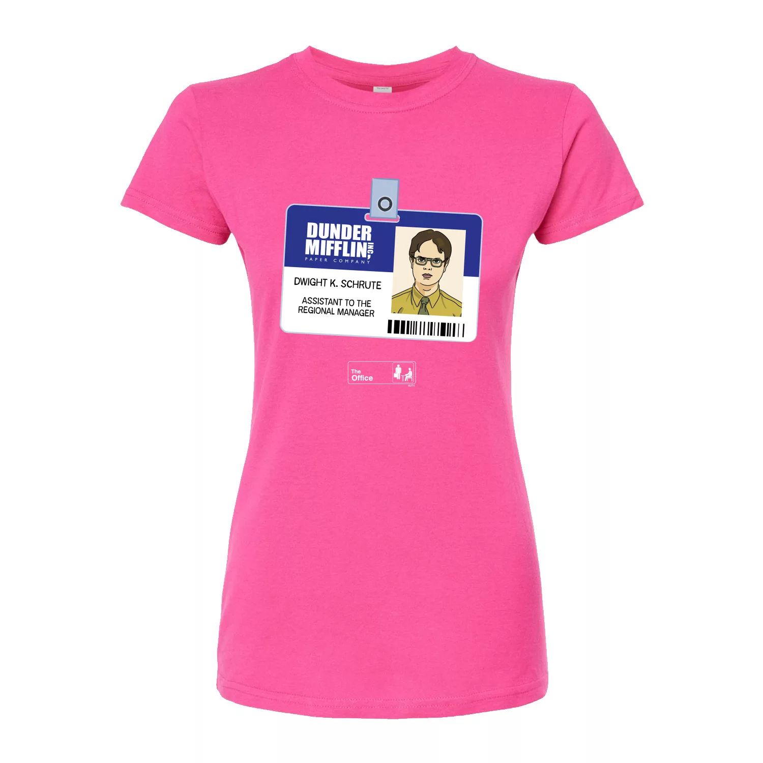 Облегающие футболки The Office Dwight Badge для юниоров Licensed Character, розовый