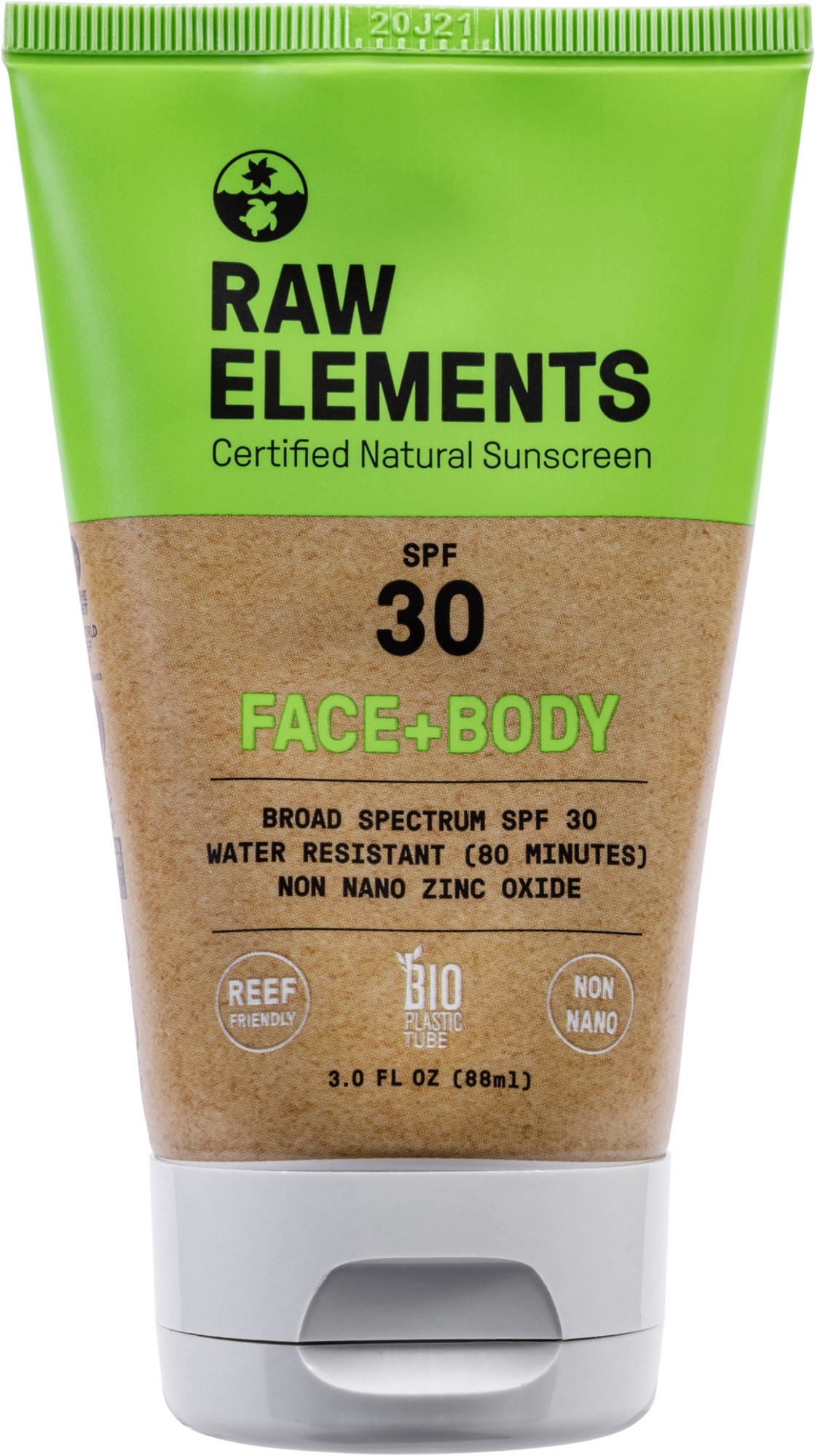 Тюбик солнцезащитного крема для лица и тела SPF 30 - 3 унций Raw Elements цена и фото