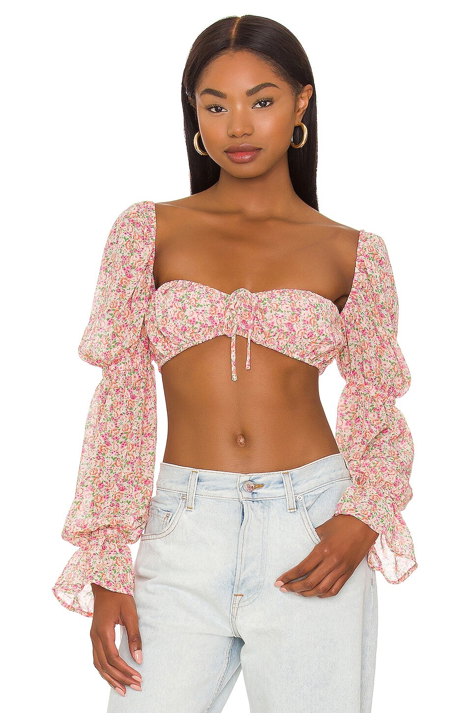 

Топ MORE TO COME Krista Floral Crop, цвет Pink Floral