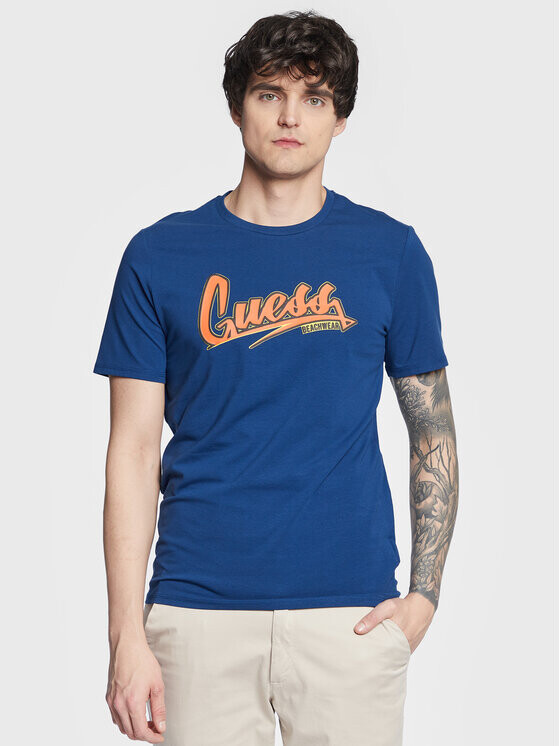 

Футболка узкого кроя Guess, синий