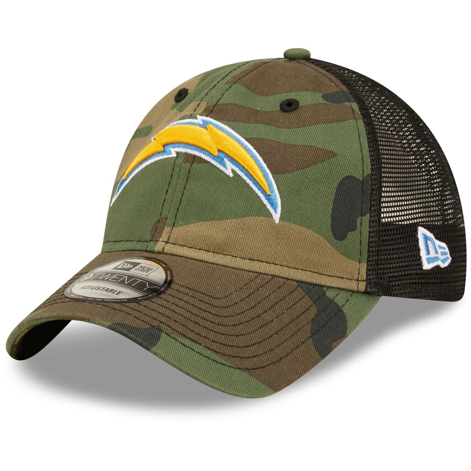 

Мужская кепка New Era Camo/Black Los Angeles Chargers Basic 9TWENTY Trucker Snapback Hat