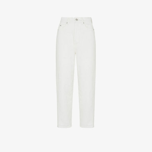 Настоящие джинсы с завышенной талией и бочкообразным кроем Whistles, белый цена и фото