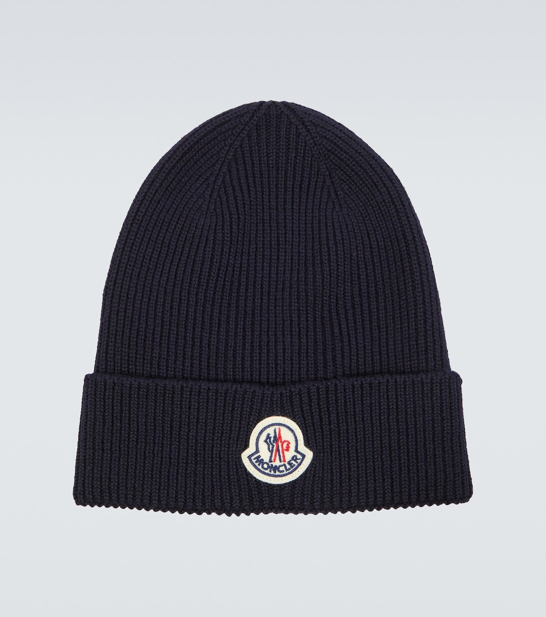 

Шерстяная шапка с логотипом Moncler, синий