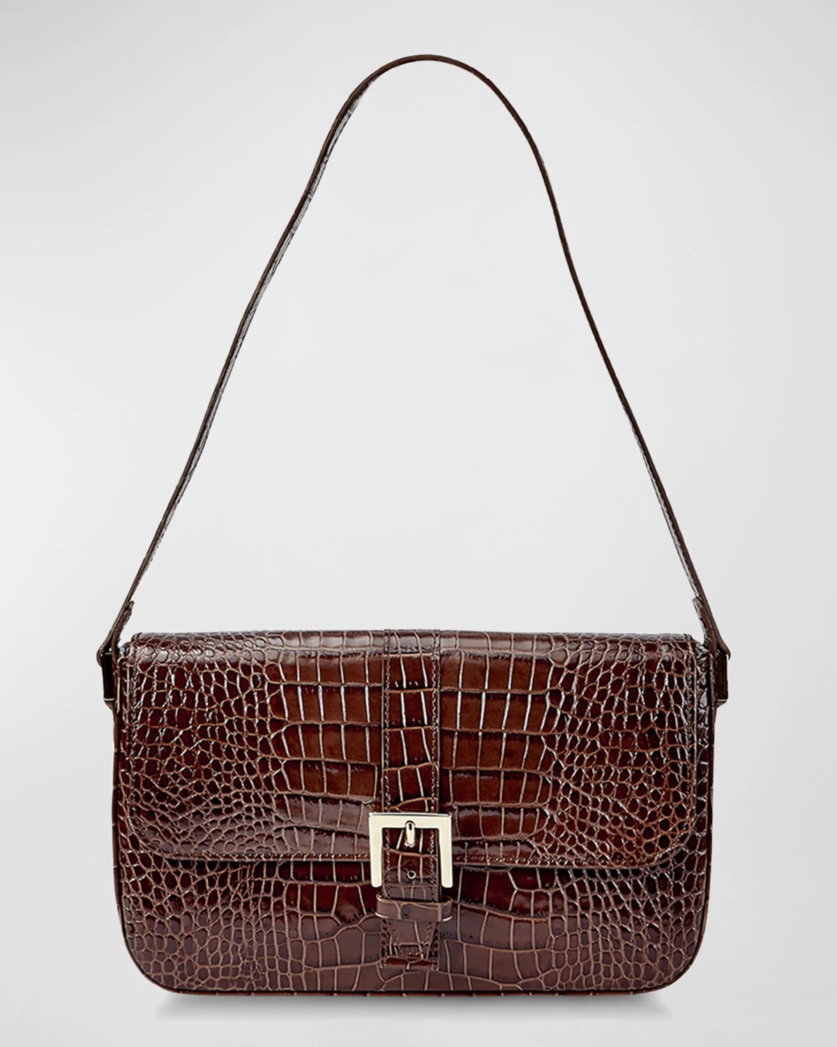 

Сумка на плечо Margot Mock из крокодиловой кожи Gigi New York, цвет Walnut