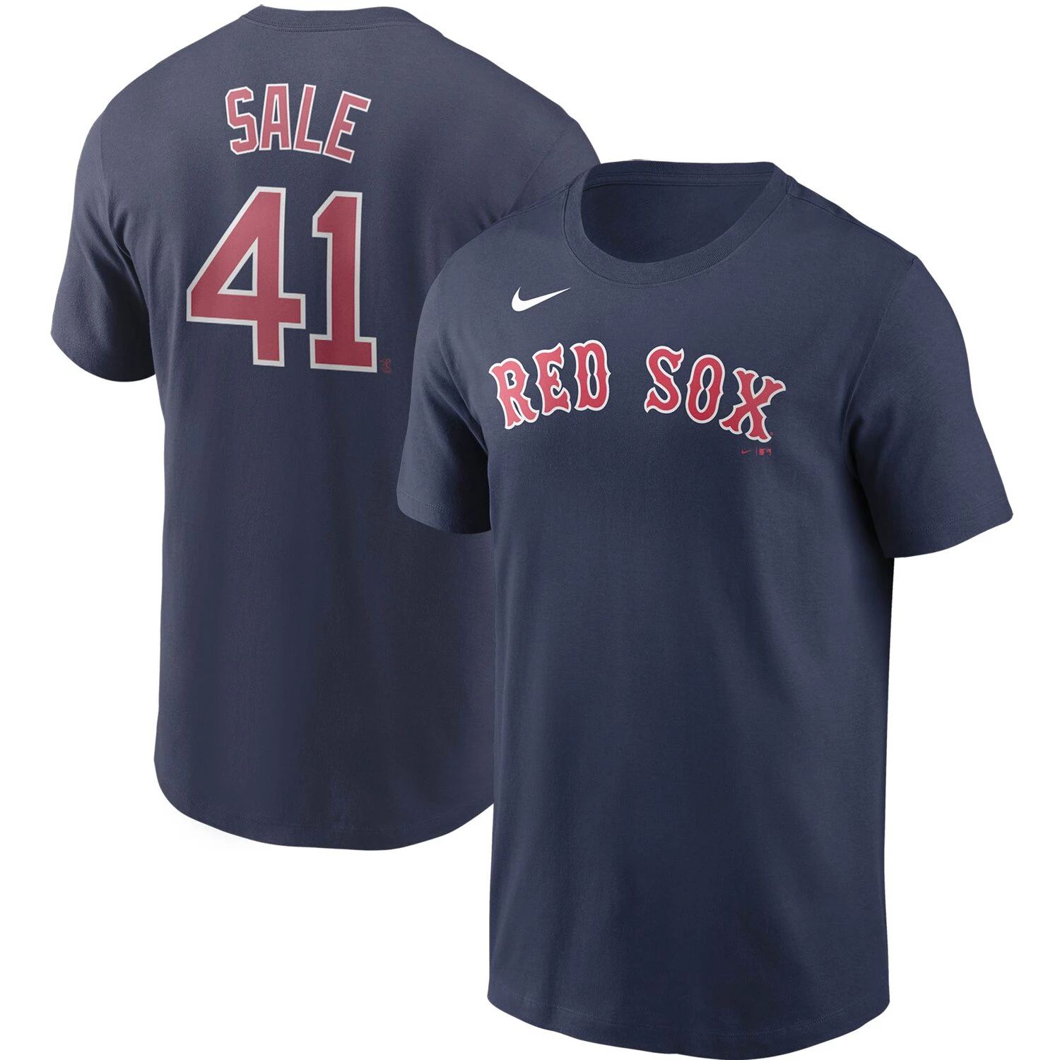 

Мужская темно-синяя футболка Chris Sale Boston Red Sox с именем и номером Nike, Синий