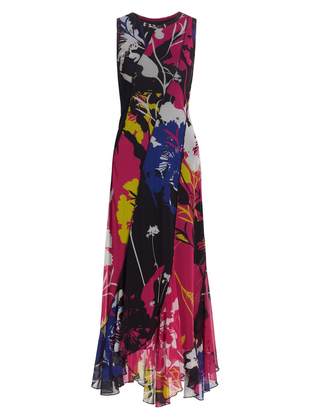 

WNDRLUST Платье макси из тюля в технике пэчворк Prabal Gurung, черный
