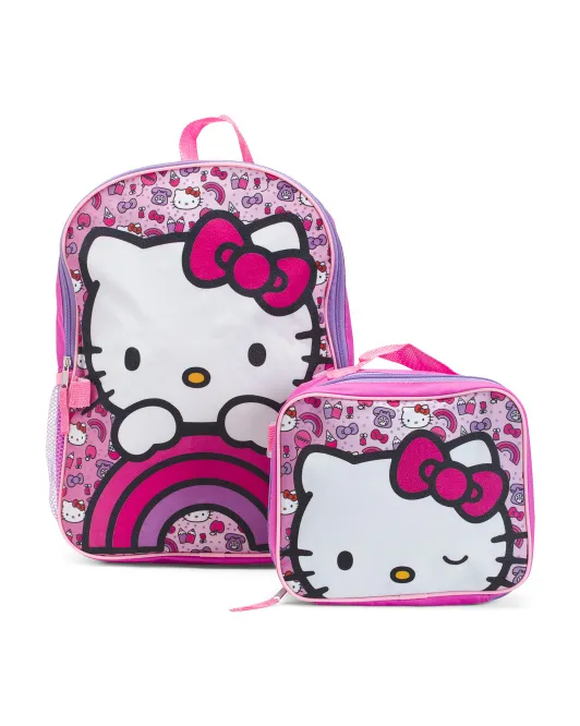 

Радужный рюкзак и сумка для обеда Hello Kitty, цвет Multi