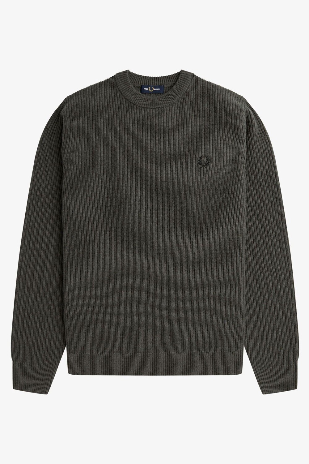 

Текстурированный джемпер из овечьей шерсти с круглым вырезом Fred Perry, зеленый