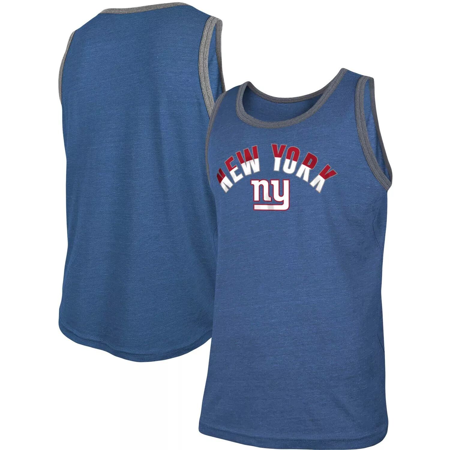 

Мужская майка New Era Heathered Royal New York Giants Ringer Tri-Blend