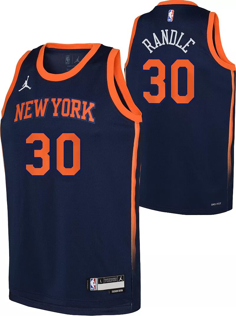 

Jordan Темно-синяя майка Nike Youth New York Knicks Julius Randle #30 Dri-FIT Swingman