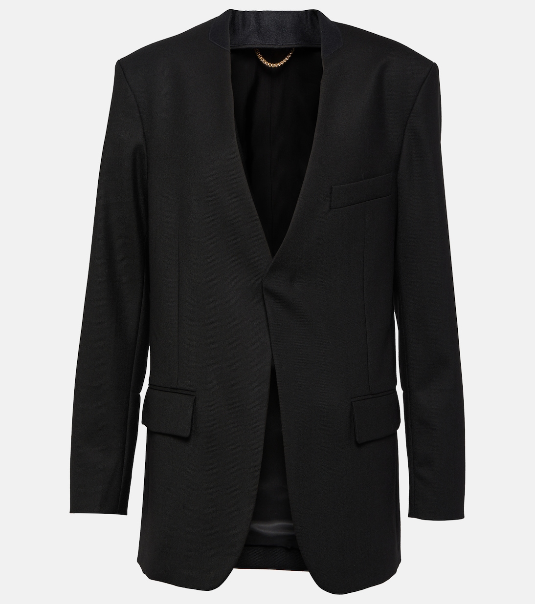 Однобортный пиджак оверсайз Victoria Beckham, черный хлопковая рубашка оверсайз victoria beckham бежевый
