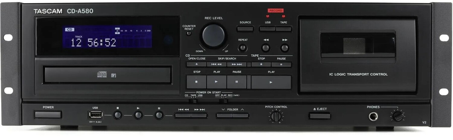 

TASCAM CD-A580-V2 CD/USB/кассетный проигрыватель/рекордер