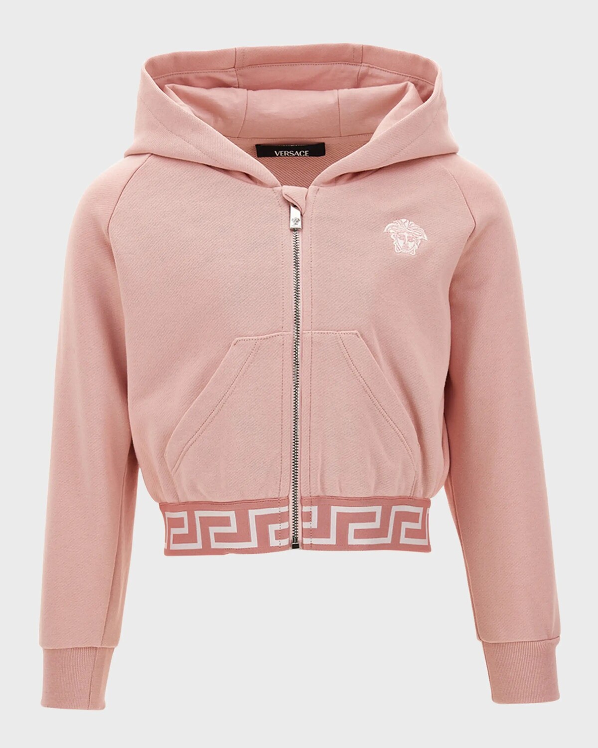 

Толстовка для девочек с отделкой Greca Versace, цвет Dusty Rose/White