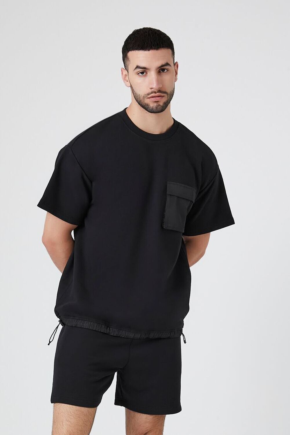 

Шорты из френч-терри на шнурке Forever 21, черный