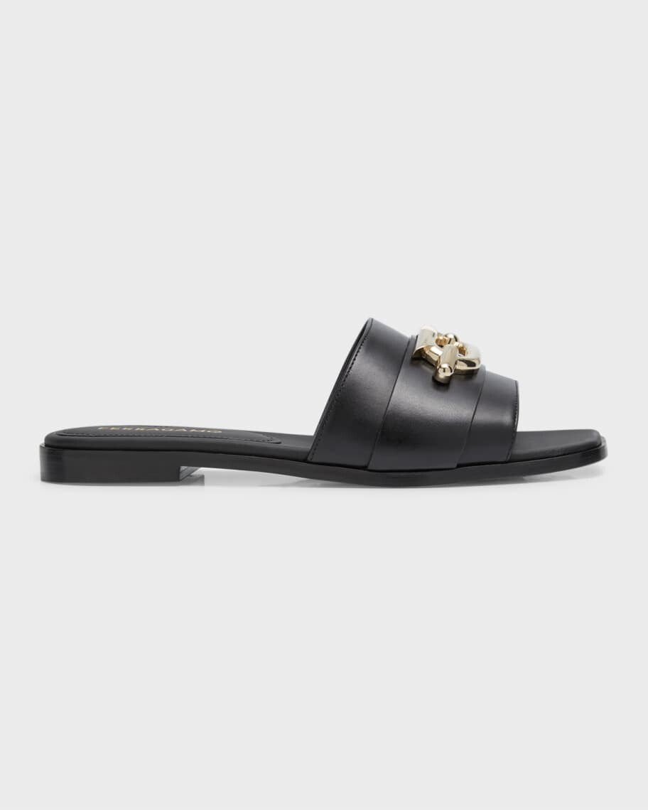 

Кожаные сандалии Priscilla с цепочками на плоской подошве Ferragamo