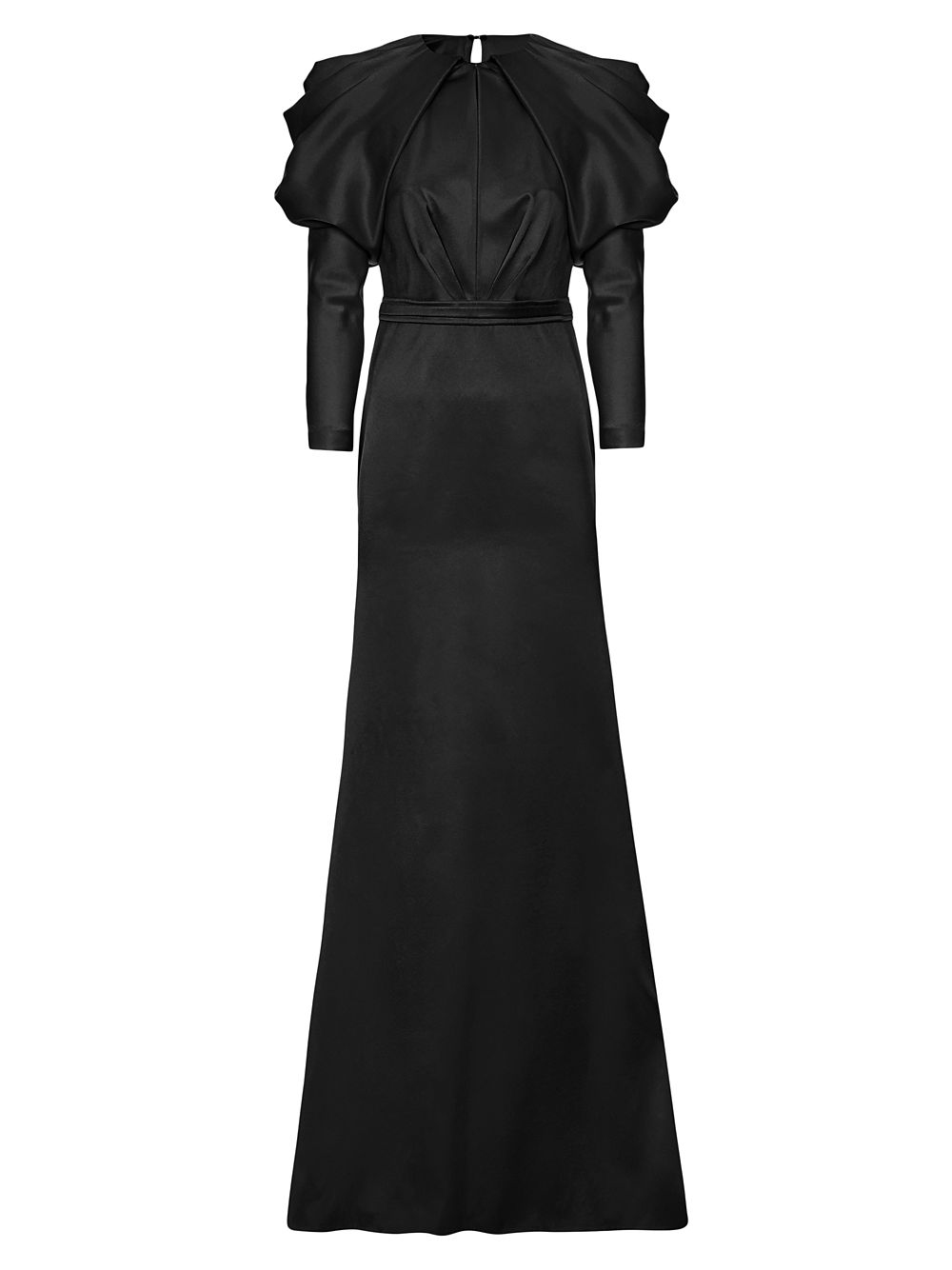 Атласное платье с драпированными рукавами Ozgur Masur, черный