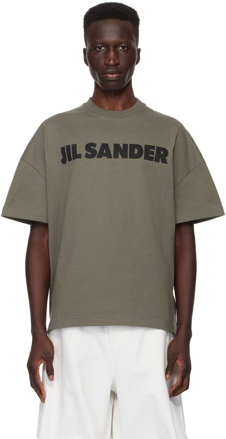 

Зеленая футболка с принтом Jil Sander, цвет Thyme green