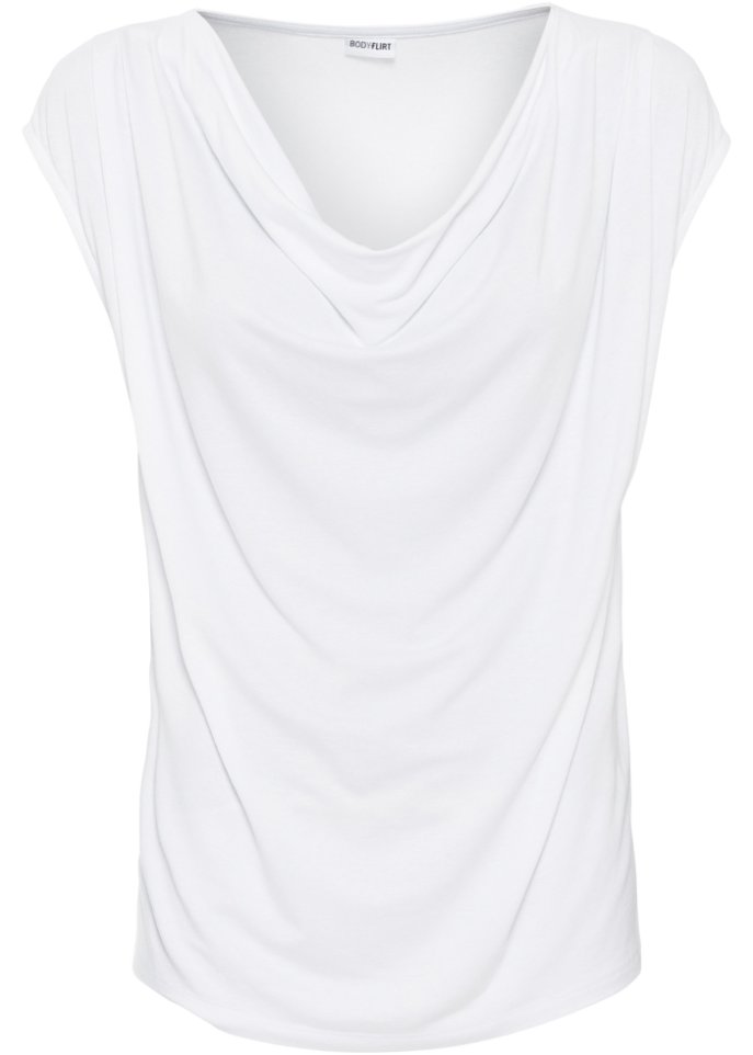 Рубашка «водопад» Bodyflirt, белый рубашка с вырезом who am белый m