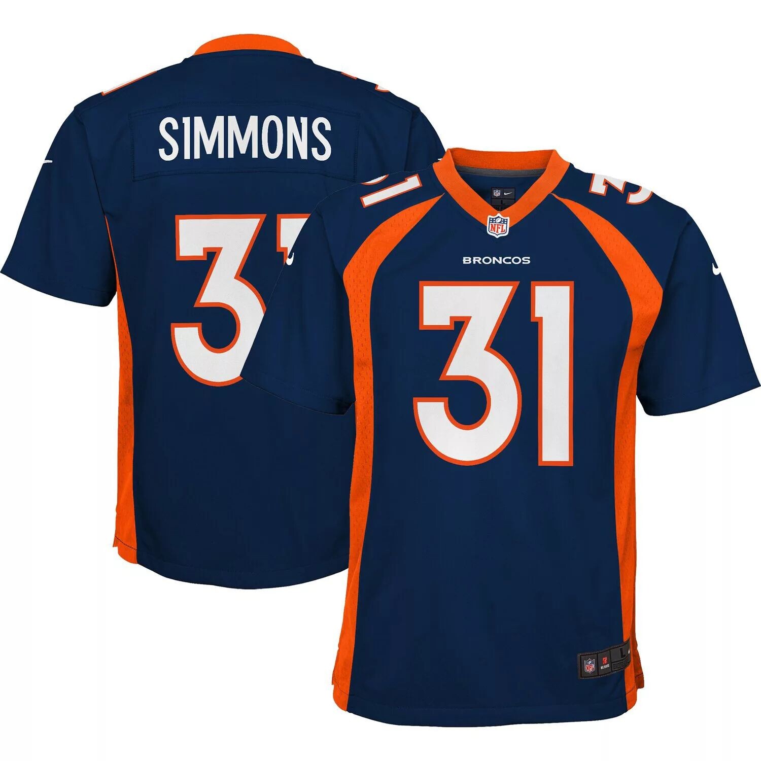 

Молодежная футболка Nike Justin Simmons Navy Denver Broncos Alternate Game Nike