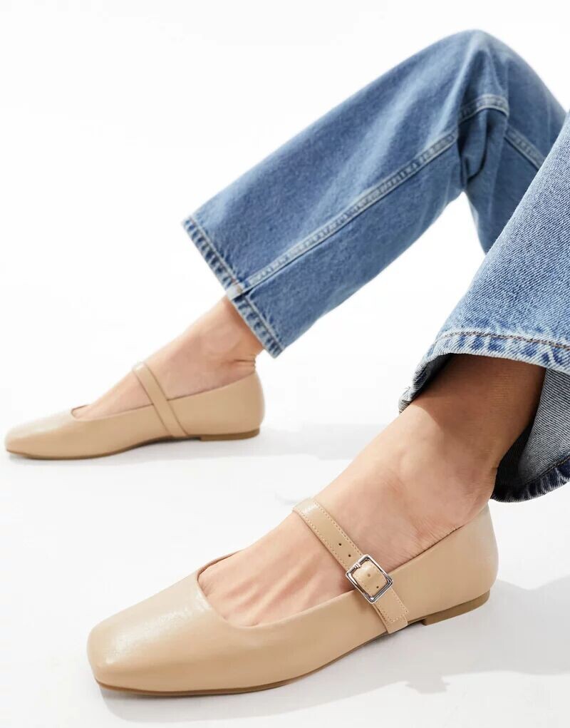 

Бежевые балетки ASOS Lottie Mary Jane