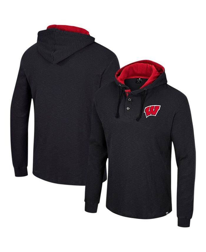 

Мужская черная термосумка с длинным рукавом Wisconsin Badgers Affirmative Thermal Hoodie Colosseum, черный