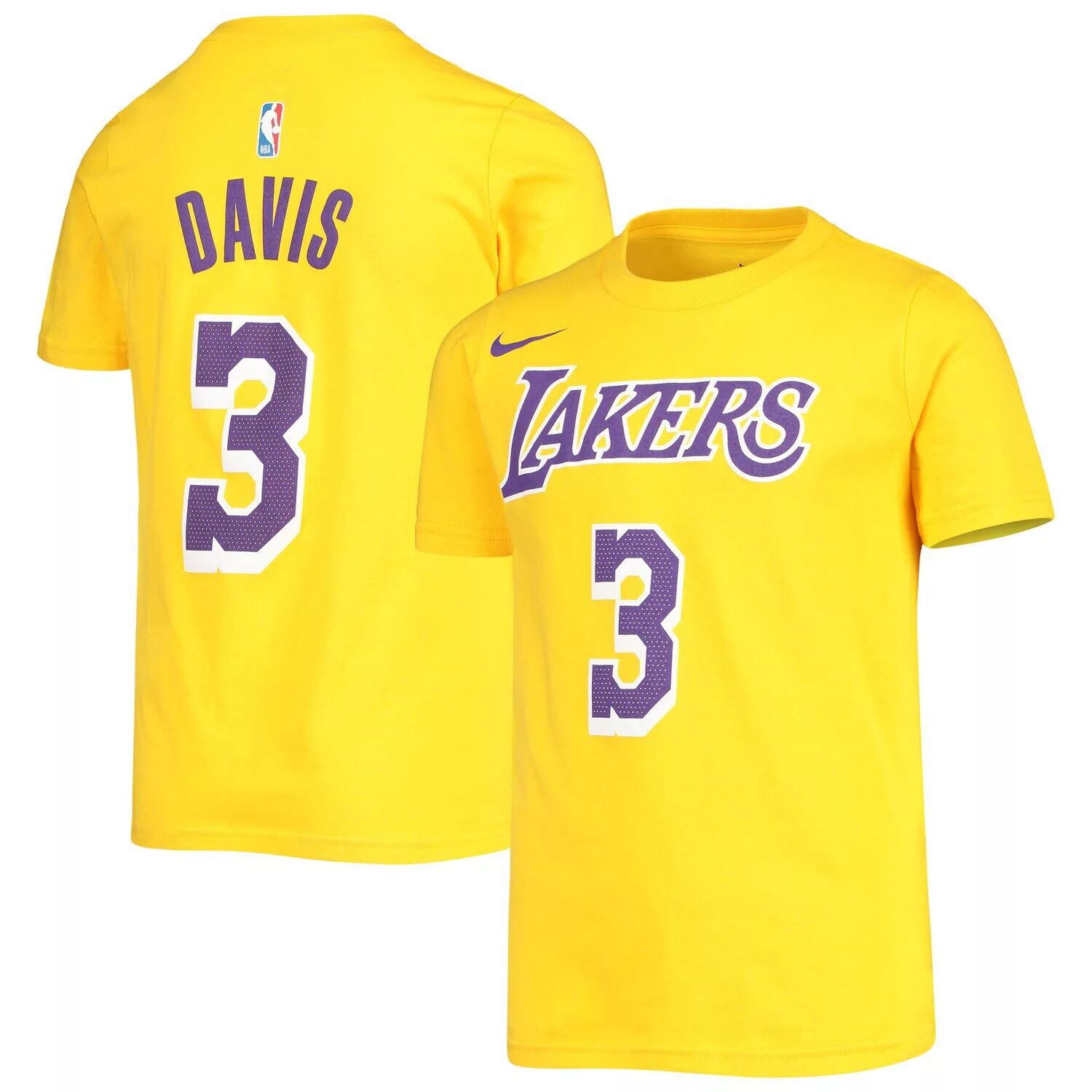 

Молодежная футболка Nike Anthony Davis Gold Los Angeles Lakers с именем и номером Nike