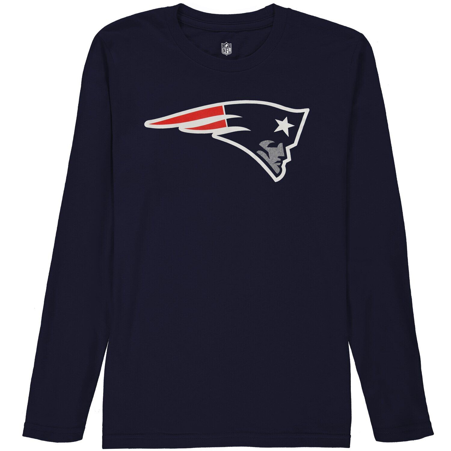 

Футболка с длинным рукавом и логотипом молодежной команды New England Patriots — темно-синий Outerstuff