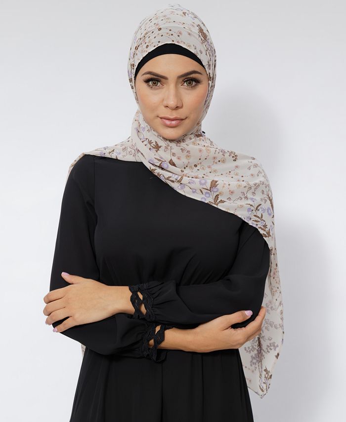 Женский шифоновый хиджаб с цветочным принтом Urban Modesty, цвет Beige And Brown