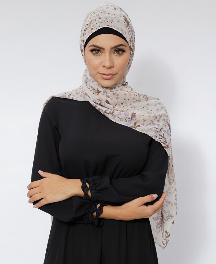 

Женский шифоновый хиджаб с цветочным принтом Urban Modesty, цвет Beige And Brown