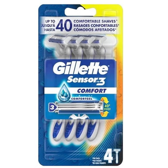 Бритвы Gillette, Sensor3 Comfort одноразовые 4 шт.