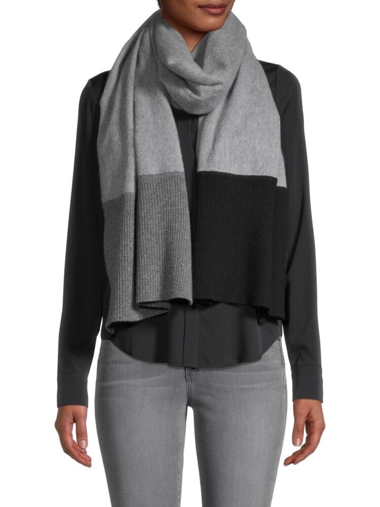 

Кашемировый шарф с цветными блоками La Fiorentina, цвет Grey Black