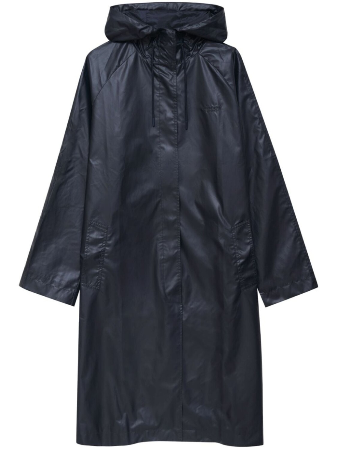 

ANINE BING logo-embroidered hooded raincoat, синий