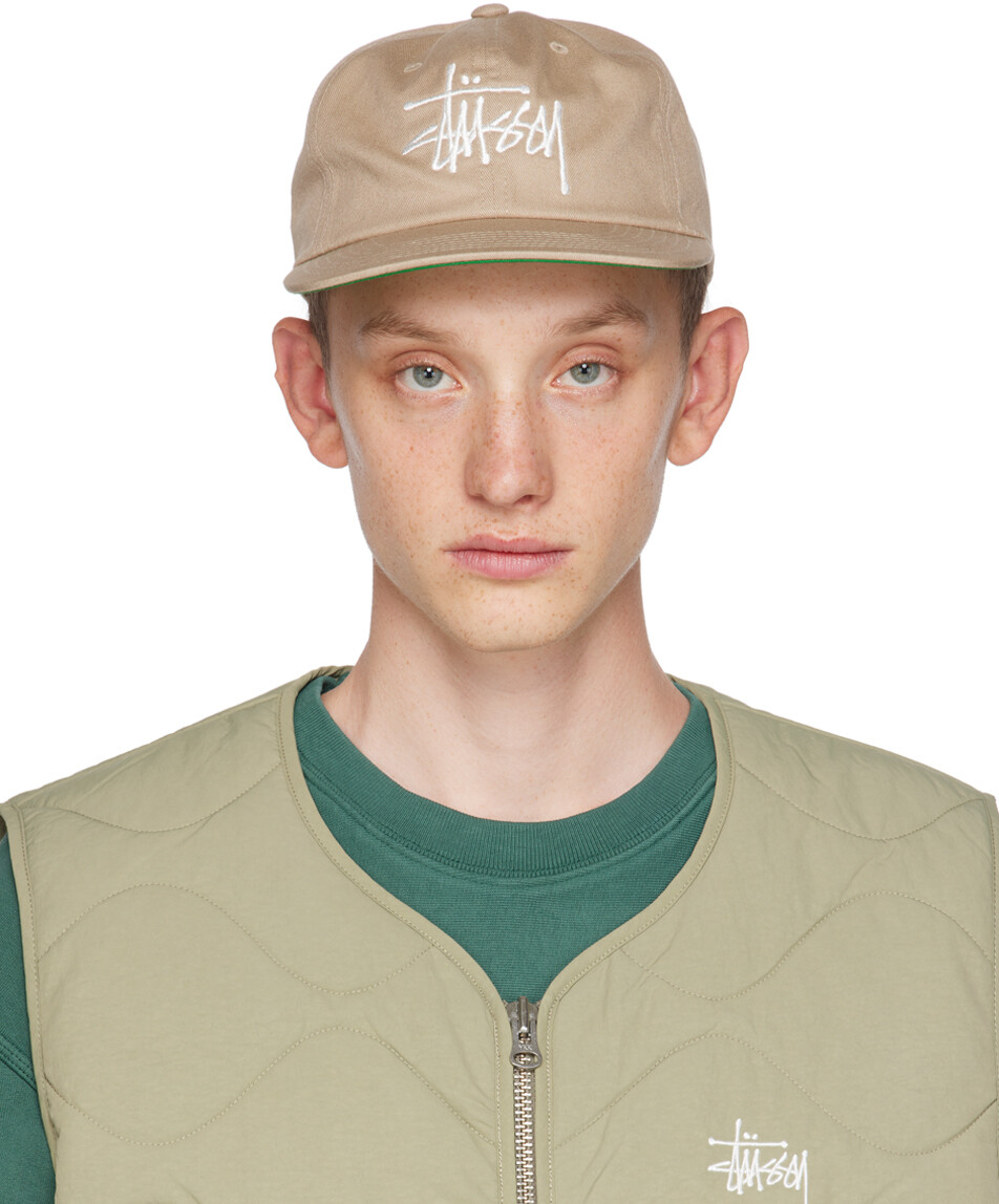 

Базовая кепка средней глубины цвета хаки Stussy