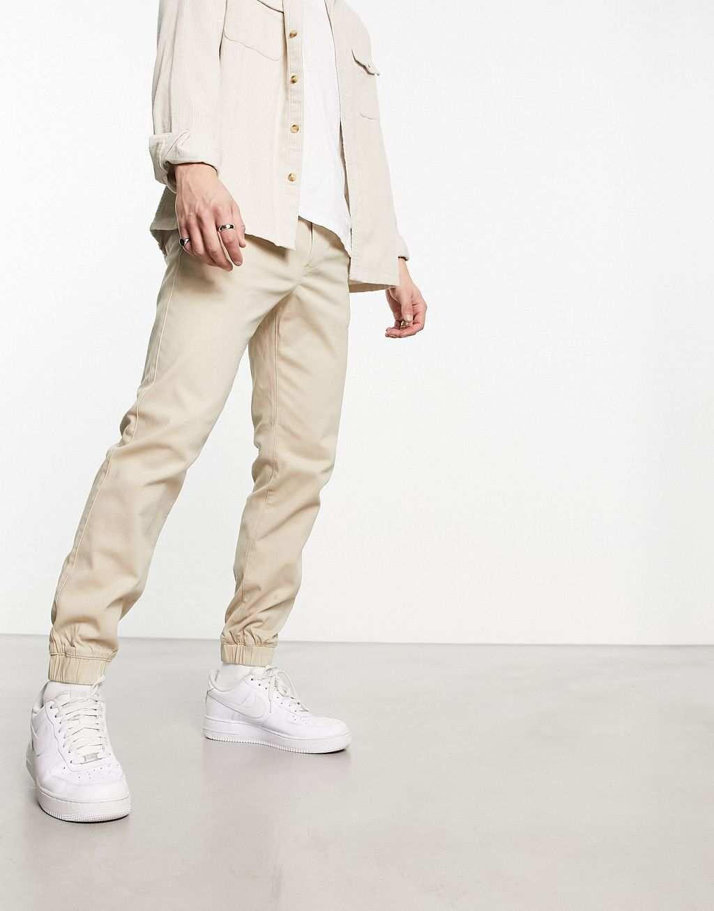 

Бежевые брюки с манжетами Jack & Jones Intelligence, Бежевый