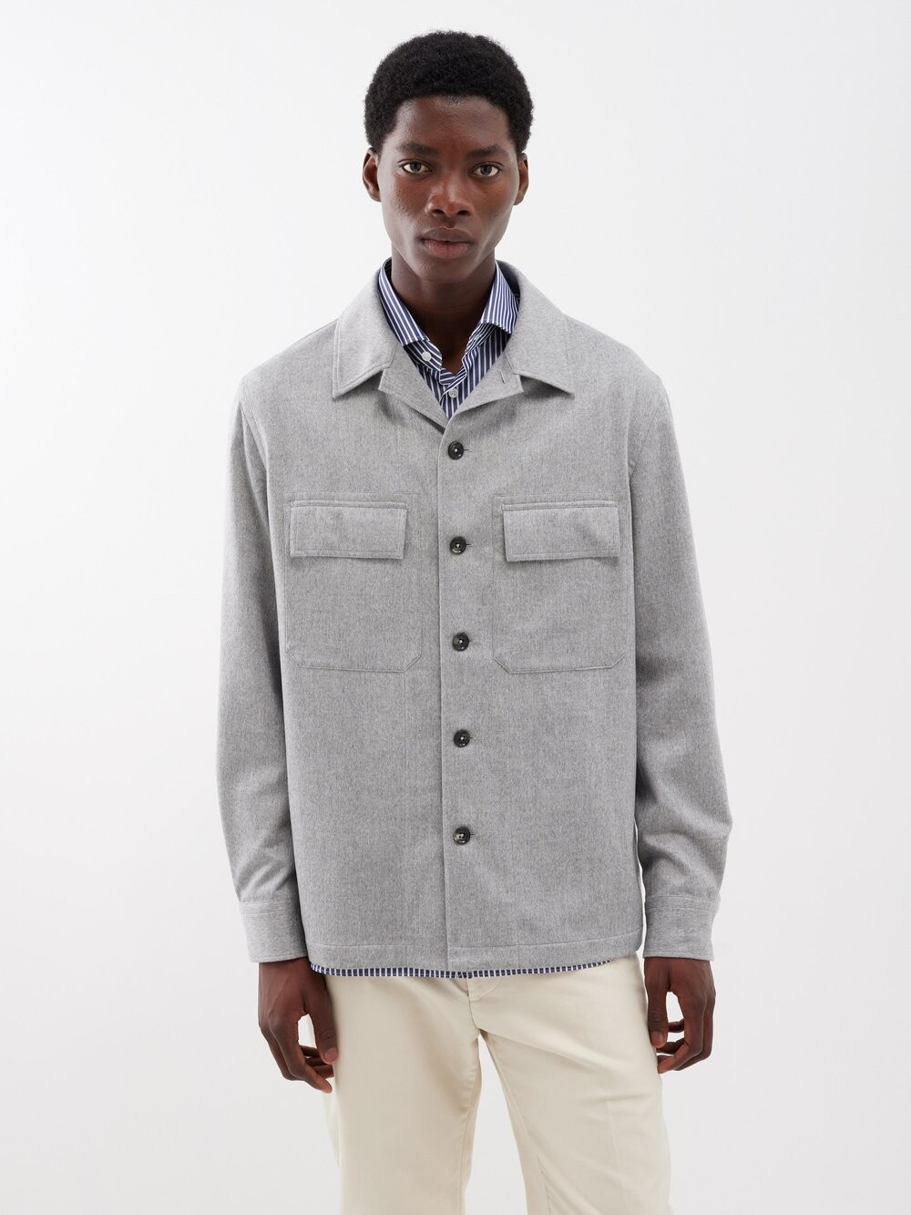 

Кашемировая рубашка oasi ZEGNA, серый